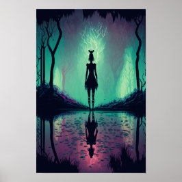 Magisches Wald-Psychedelic-Poster 3 Poster