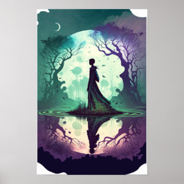 Magisches Wald-Psychedelic-Poster 4 Poster