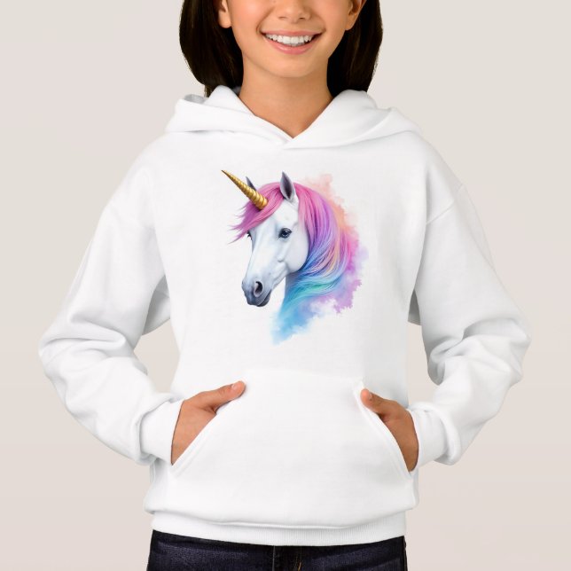 Magisches Wasserfarbeneinhorn Hoodie (Vorderseite)