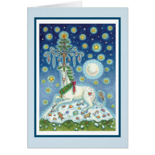 MAGISCHES WEIHNACHTS-EINHORN-GRUSSKARTE V