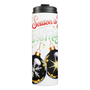 Magisches Weihnachts-Goldglanz-Schneeglöckchen Thermosbecher