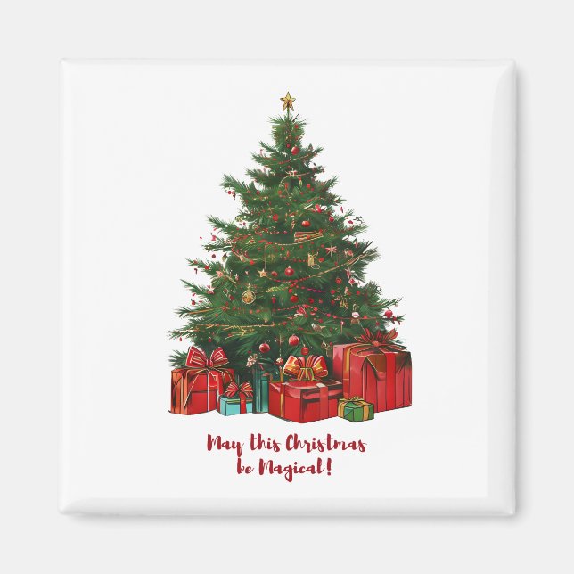 Magisches Weihnachtsbaum-Magnet Magnet (Vorne)