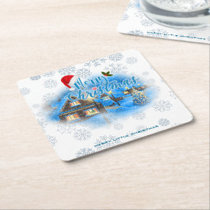 Magisches Weihnachtsdorf Rechteckiger Pappuntersetzer