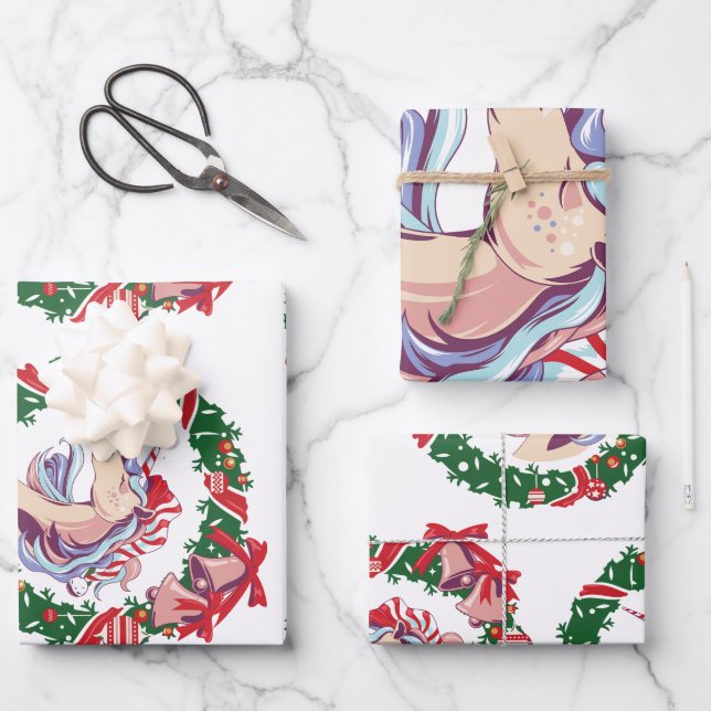 Magisches Weihnachtslied Geschenkpapier Set (Vorderseite)