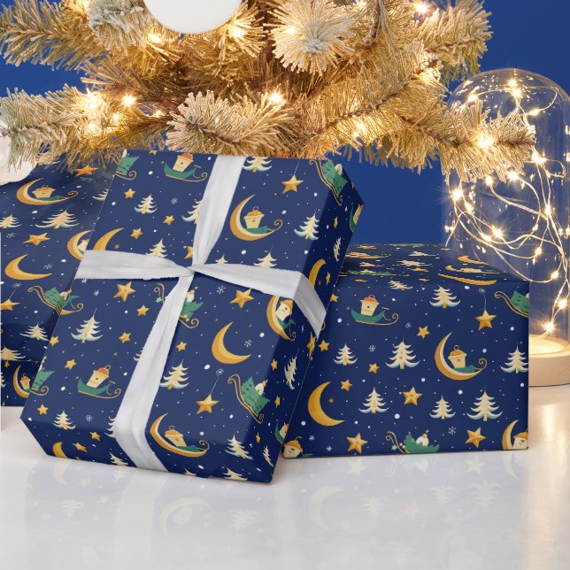 Magisches Weihnachtsnachtsmuster Geschenkpapier (Feiertage)