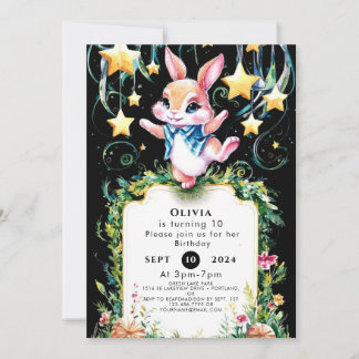 Magisches Woodland Bunny Birthday Einladung