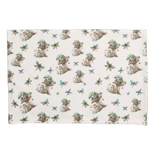 Magisches Woodland Fairy Dragonfly Muster Kissenbezug