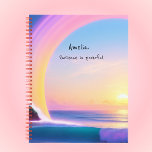 Magisches Zitat zur Bestätigung Notizbuch<br><div class="desc">Affirmation Magical Zitat über Geduld und Manifestation Individuelle Name in ihm.</div>