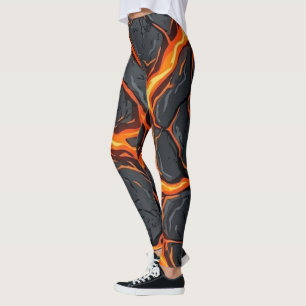 Magma-Spalt-Leggings - Puls-Muster Damen Leggings