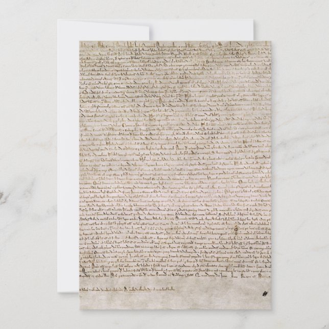 Magna Carta - Befreiung von 1215 Baumwolle MS Einladung (Vorderseite)