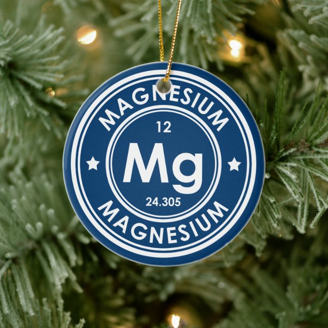 Magnesium Element Blue Keramik Ornament (Baum)