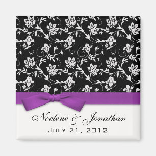 Magnet à fleurs de Mariage de la boue violette