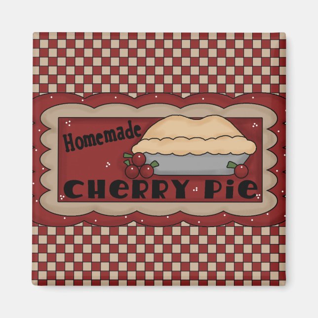Magnet à tarte aux cerises fait maison (Devant)