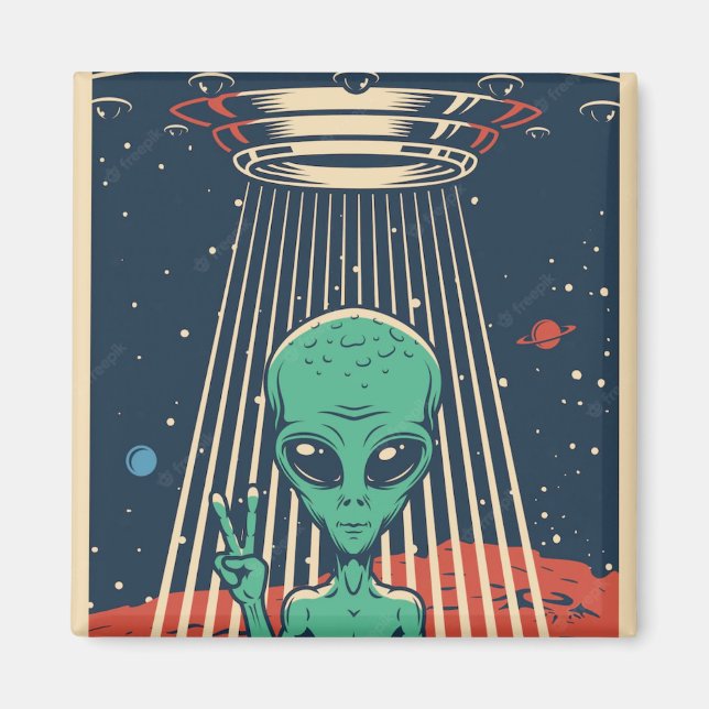 Magnet Alien de paix (Devant)