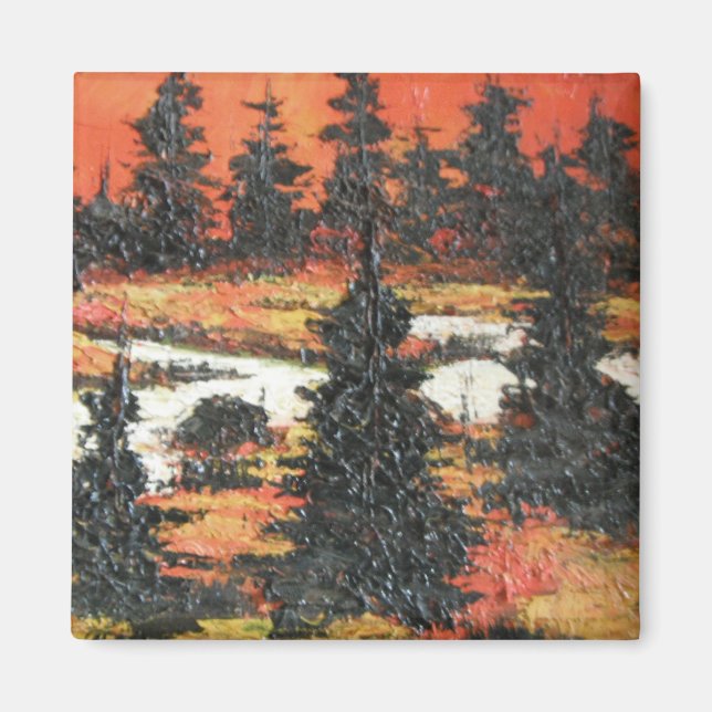 Magnet Ann Hayes Malerei Baum Delight (Vorne)