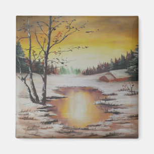 Magnet Ann Hayes Painting Winterszene