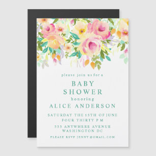 MAGNET Aquarelle Baby shower Floral Invitation