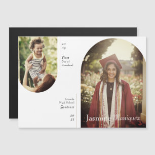 Magnet Arch Photo Puis/Maintenant Faire-part de gr