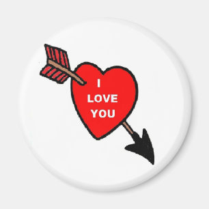Magnet Arrow Thru Heart Red, ich Liebe Sie