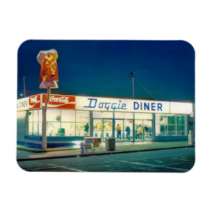 Magnet avec Doggie Diner restaurant photo graphiqu