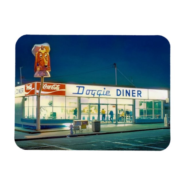 Magnet avec Doggie Diner restaurant photo graphiqu (Horizontal)