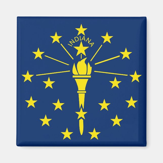 Magnet avec drapeau de l'état de l'Indiana - USA (Devant)