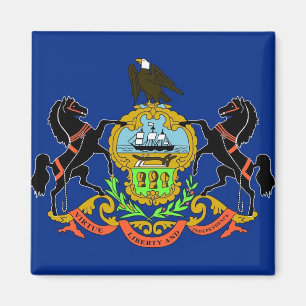 Magnet avec drapeau de l'État de Pennsylvanie - 