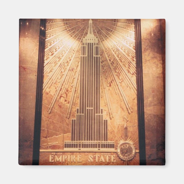 Magnet avec Empire State Plaque (Devant)