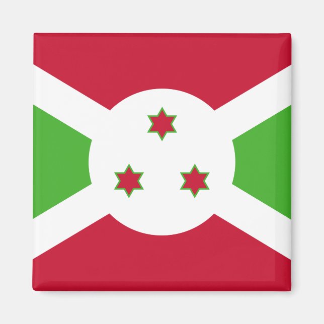 Magnet avec le drapeau du Burundi (Devant)