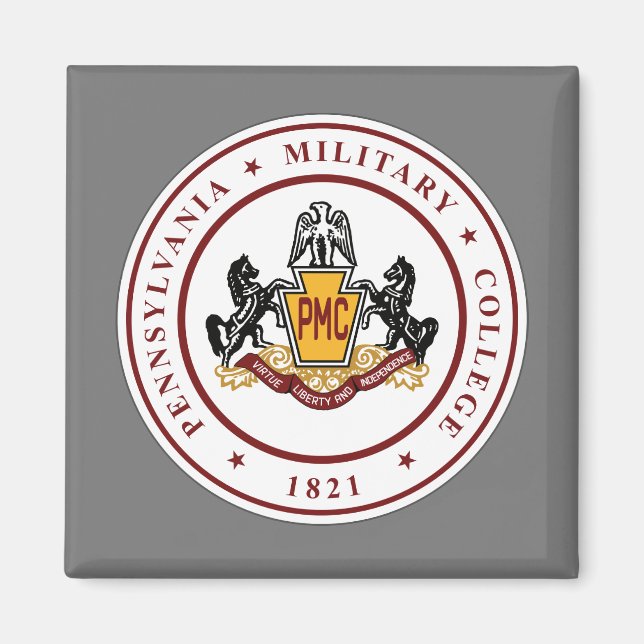 + Magnet avec logo de sceau PMC (carré ou rond) (Devant)