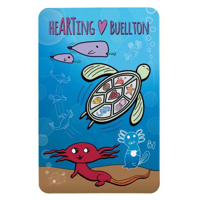 Magnet - Axolotls Untermeer - Buellton.Art (Vertikal)
