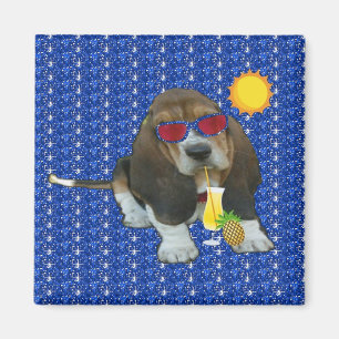 Magnet Baby Basset Hound Heure d'été