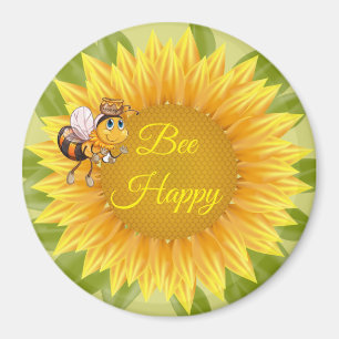 Magnet Bee Happy Bee Sunflower