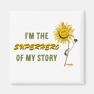 Magnet blanc de super-héros par la poète Adiela Ak