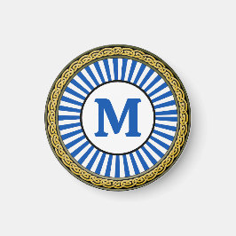 Magnet - Blauer Streifen - Personalisiert - Initia