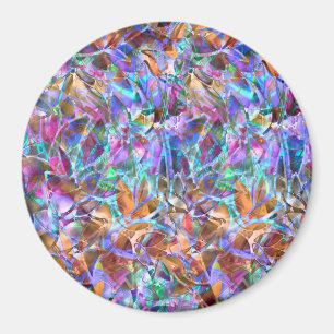 Magnet Buntglas Blumen abstrakt