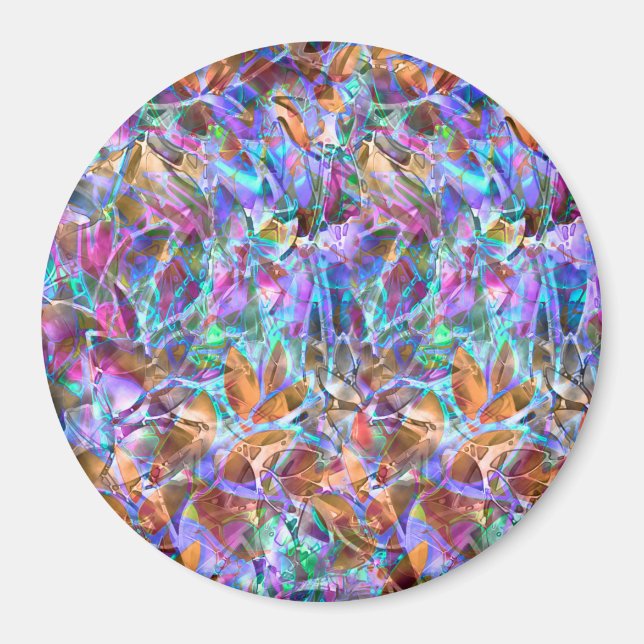 Magnet Buntglas Blumen abstrakt (Vorne)