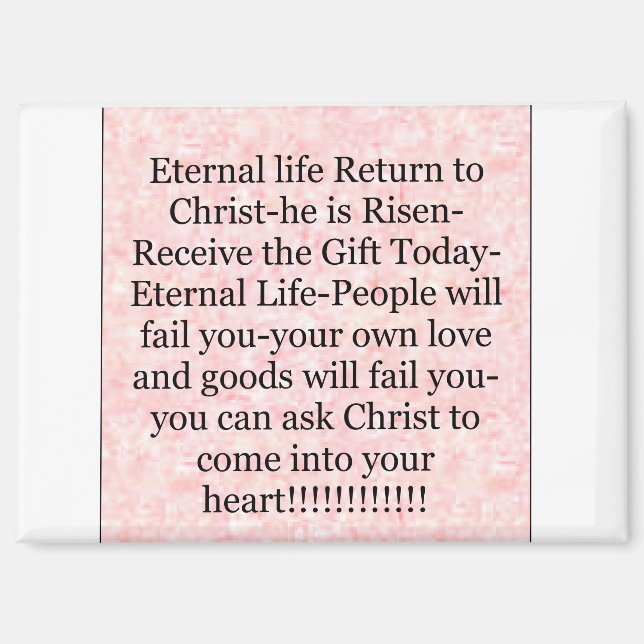 Magnet 'Cadeau aujourd'hui Vie éternelle' (Recto)