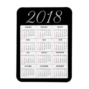 Magnet Calendrier 2018 rouge