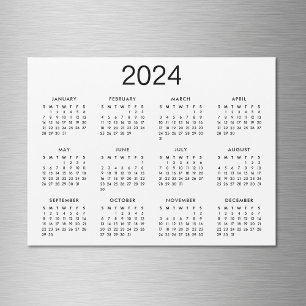Magnet Calendrier classique noir et blanc 2024
