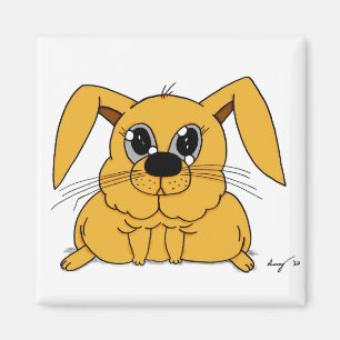 Magnet Carré de lapin gras mignon