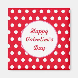 Magnet Carré Heureuse Sainte-Valentin (rouge et bl