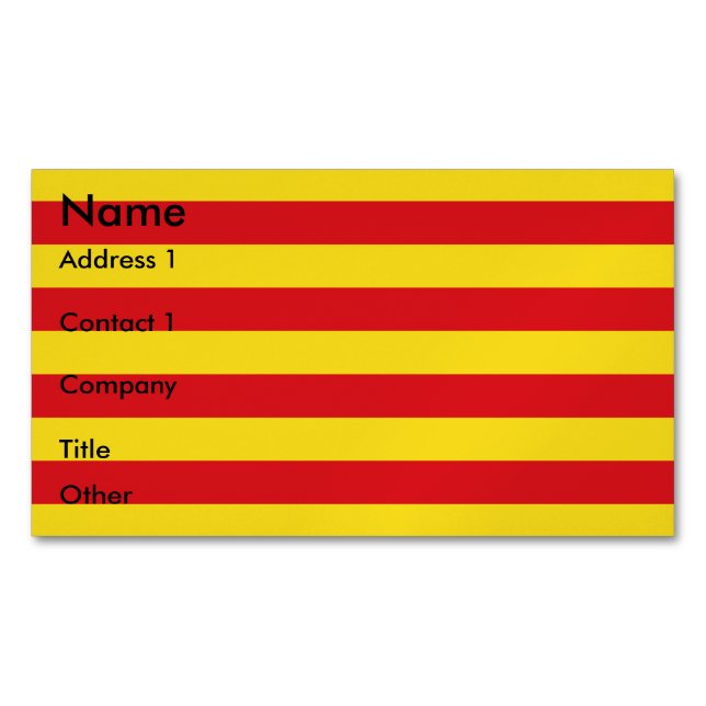 Magnet carte de visite avec drapeau de Catalogne (devant)