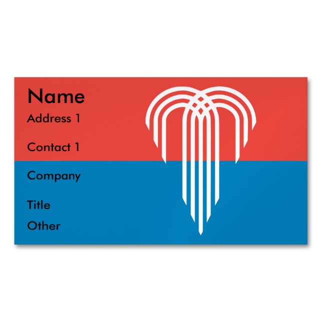 Magnet carte de visite avec drapeau de Kansas City (devant)