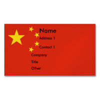 Magnet carte de visite avec drapeau de la Chine