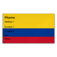 Magnet carte de visite avec drapeau de la Colombie