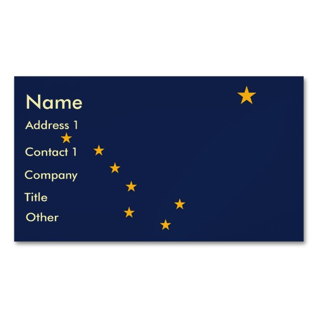 Magnet carte de visite avec drapeau de l'Alaska (devant)
