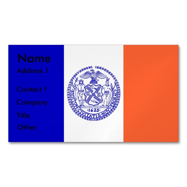 Magnet carte de visite avec drapeau de New York (devant)