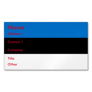 Magnet carte de visite avec drapeau d'Estonie