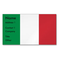 Magnet carte de visite avec drapeau d'Italie